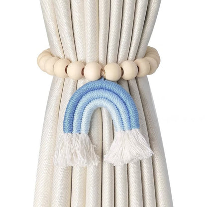 Punch-free rainbow tassel curtain tie