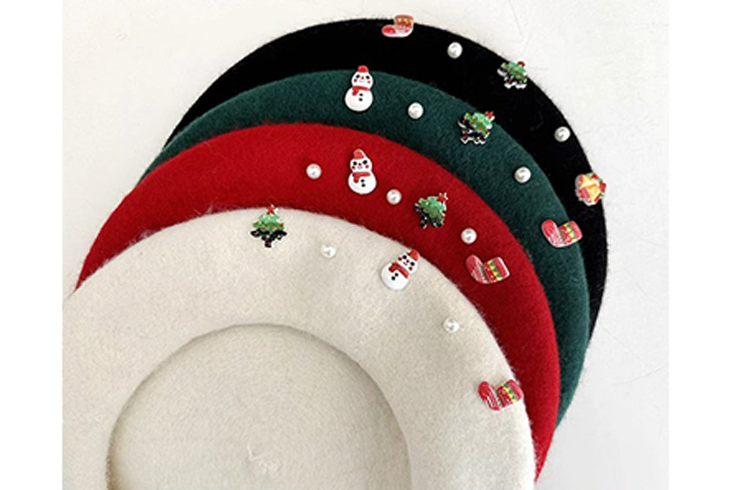 **Children's Christmas Wool Beret (Winter Painter's Hat)**