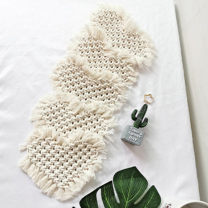 Hand-woven heart coasters