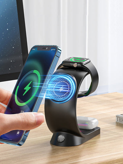 Three-in-one magnetic wireless charger