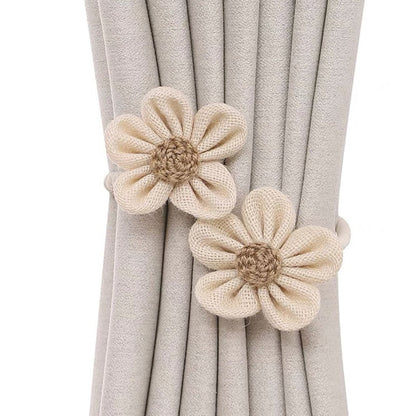 pastoral style flower curtain straps