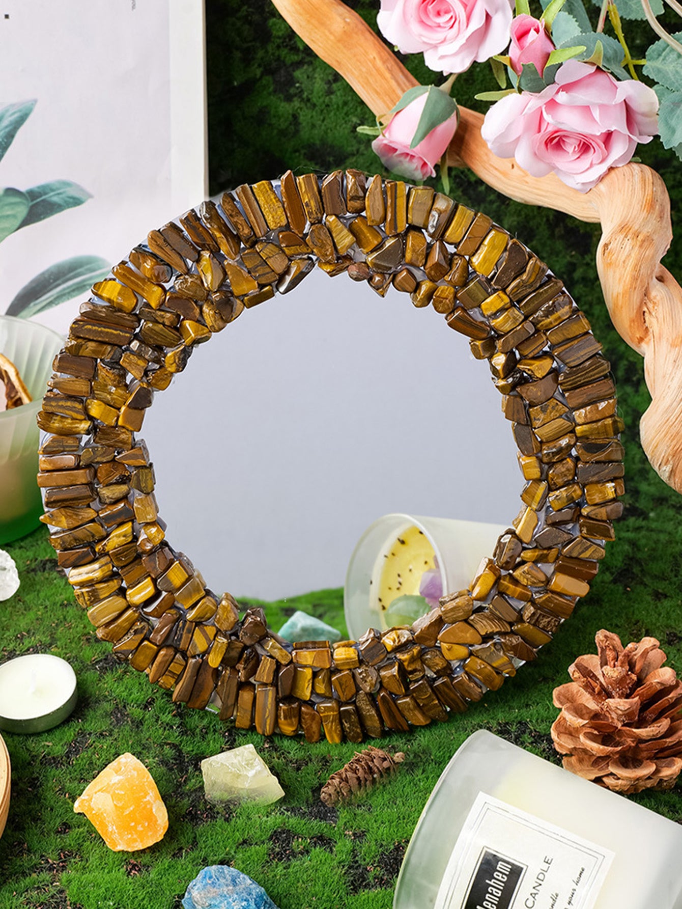 Natural Crystal Gravel Mirror