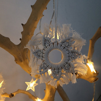 Hand-woven five-pointed star pendant