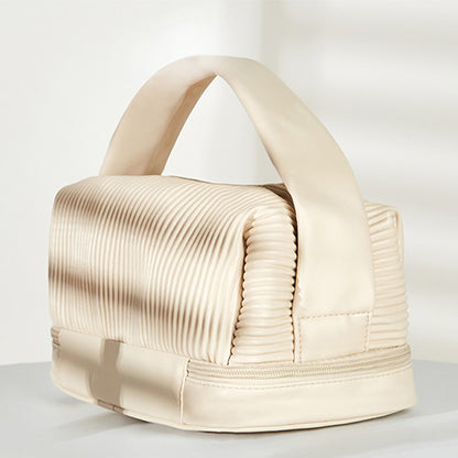Simple pleated PU wash bag