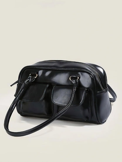 Minimalist Underarm Tote - Compact Commuter Bag with Hidden Compartment - 2 Colours