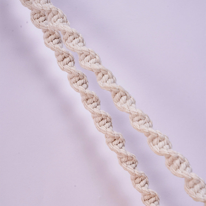 Hand-woven cotton rope rack