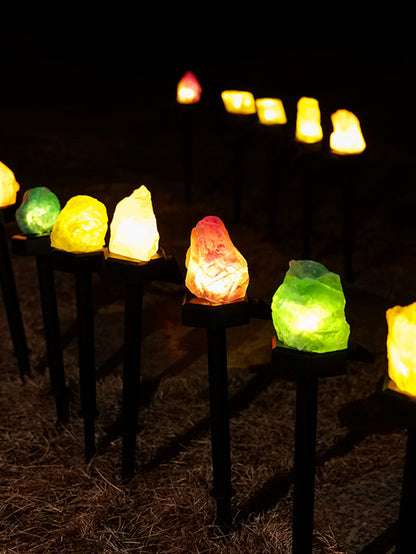 Natural crystal solar lawn light