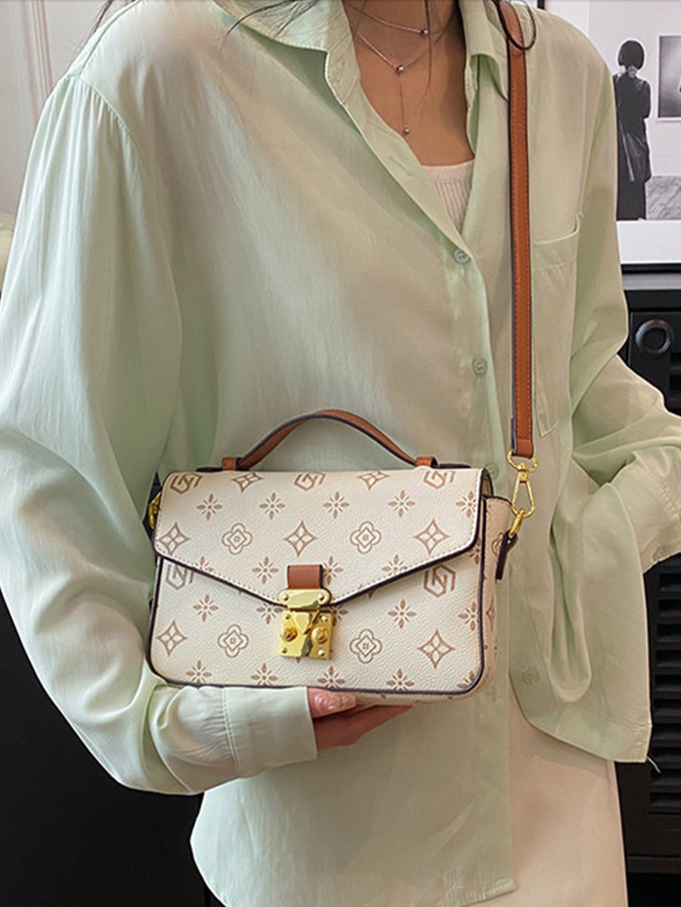 Floral Print Shoulder Bag - Versatile Crossbody Tote with Premium Finish - 3 Colours
