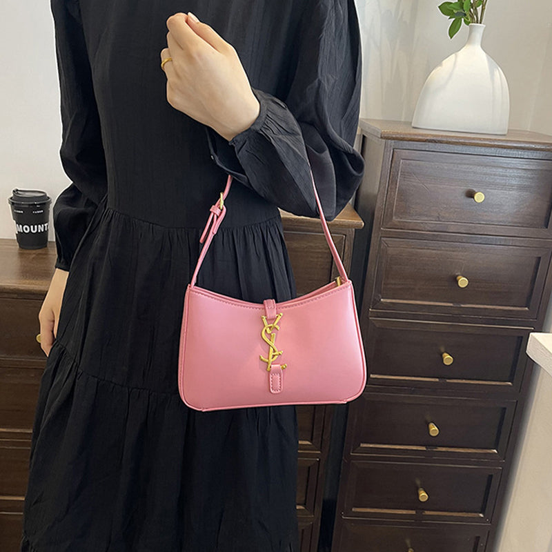 Textured solid color underarm bag