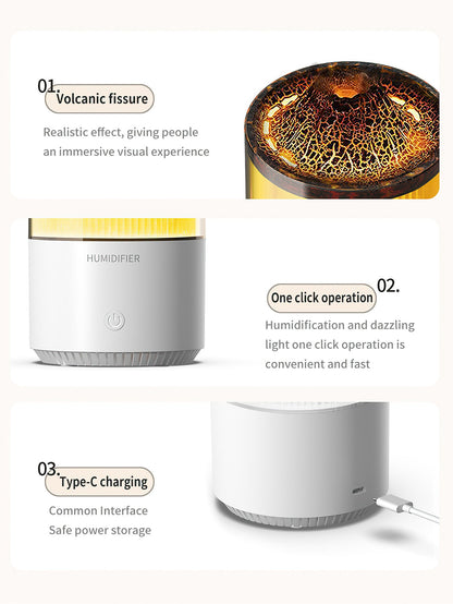 Volcanic Rock Night Light  Aroma Diffuser with Flame Effect - 2 Colours