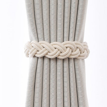 Simple log braided cotton rope curtain straps