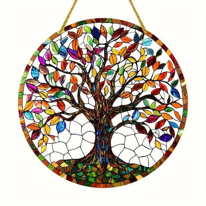 Fresh style round acrylic sun catcher pendant home decoration