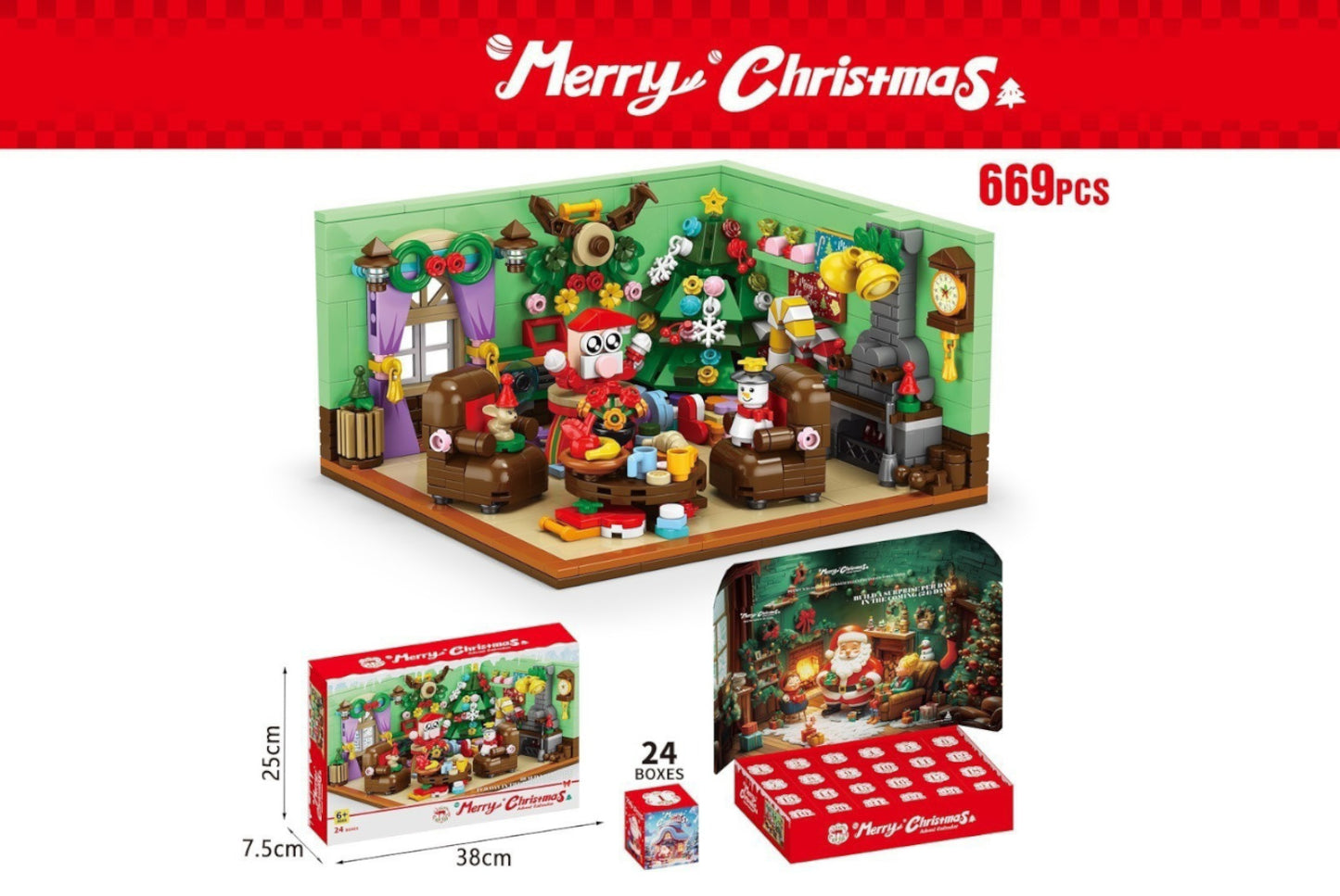 Christmas Room 669PCS [24 Small Boxes]