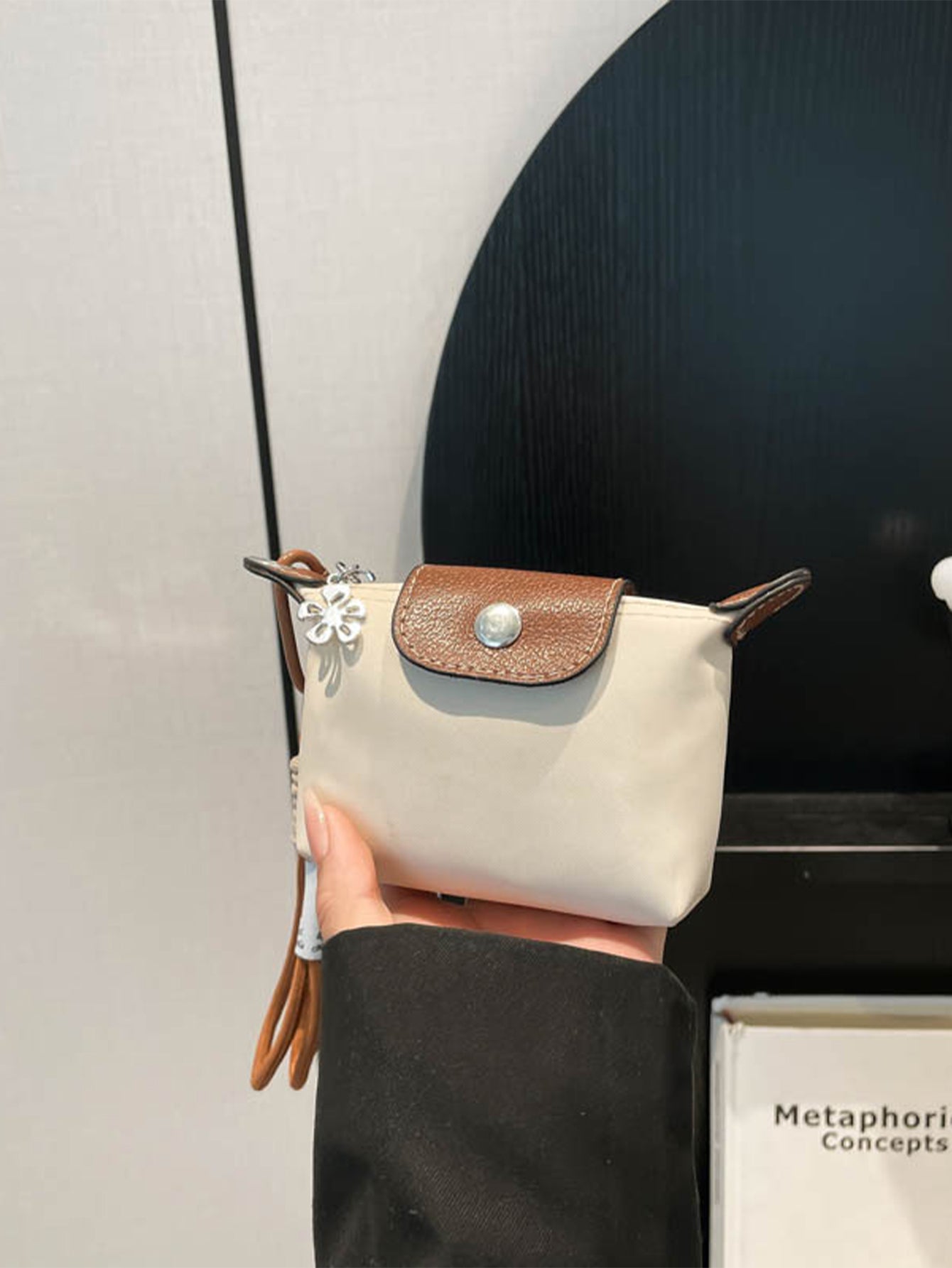 Casual contrast color mini handbag