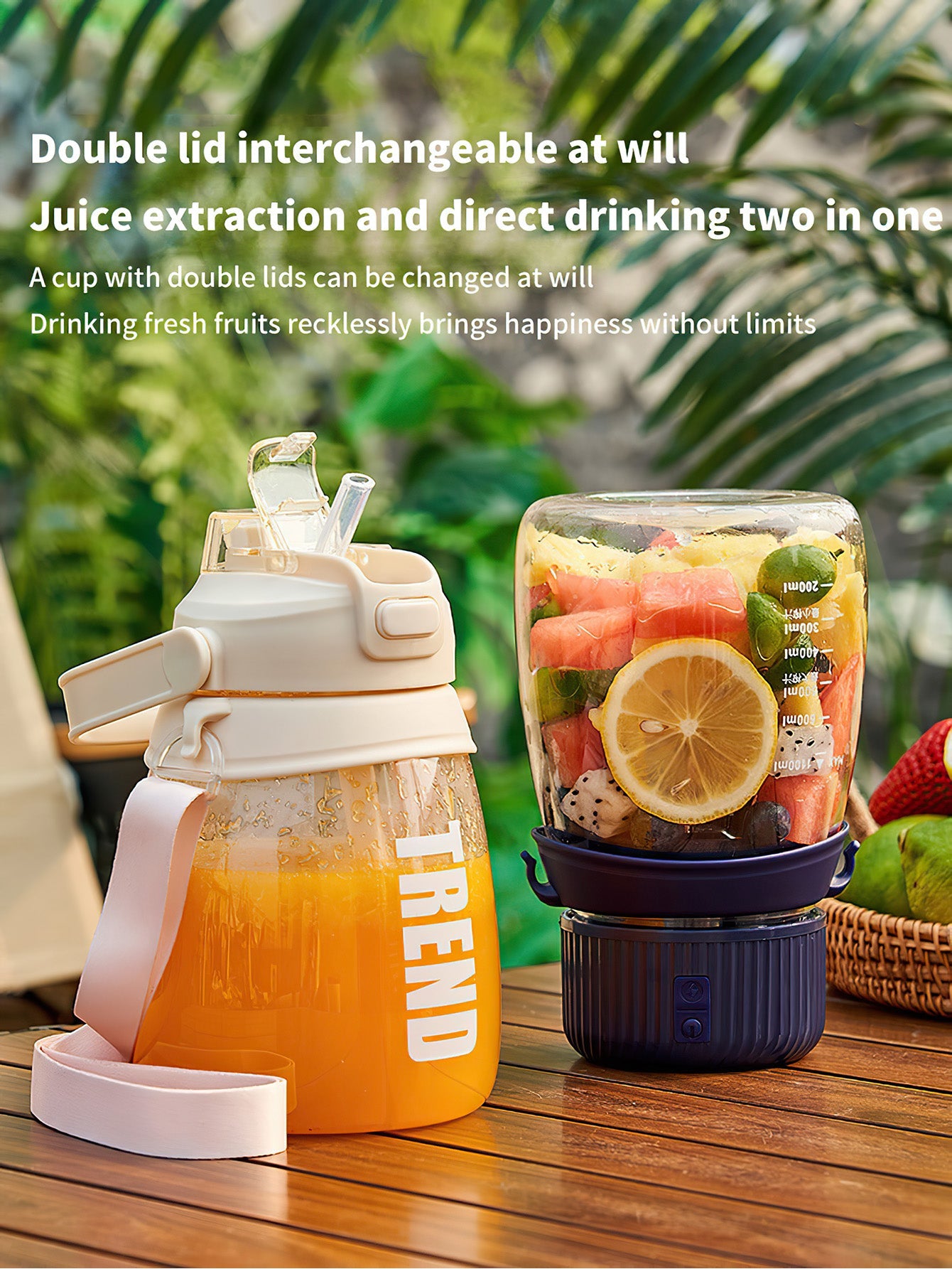 TON TON Cup: Versatile 10-Blade Juicer Jug  Portable and large capacity- 2 Colours