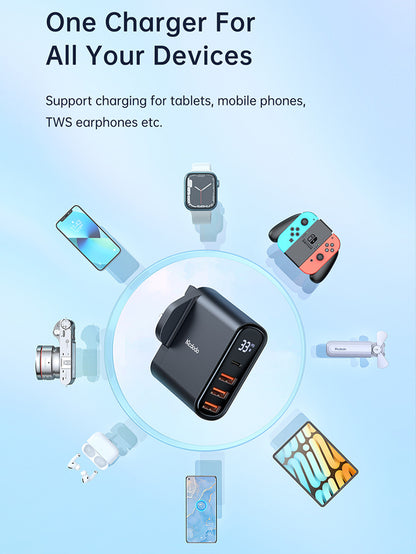 PD 4-port charger with digital display 33W
