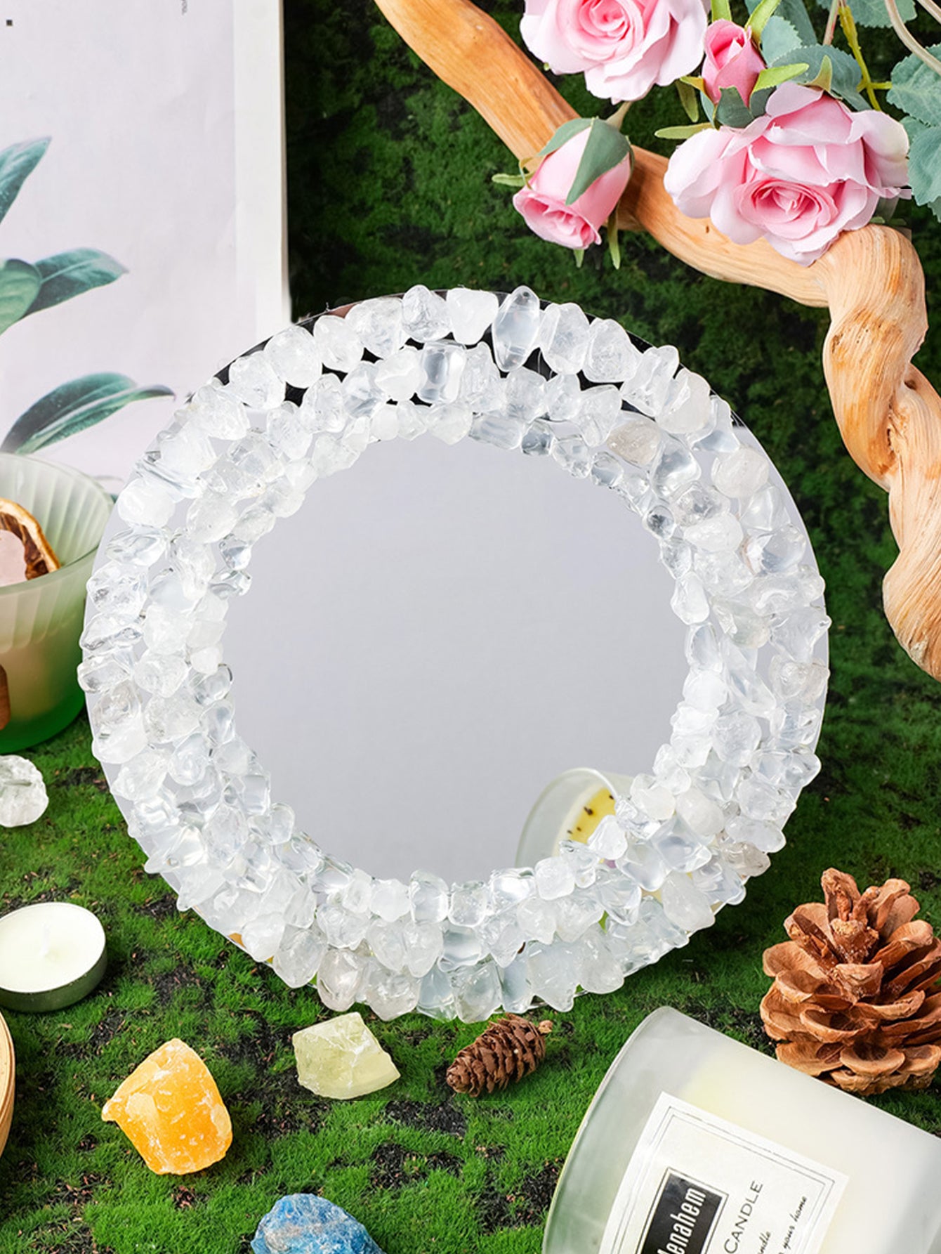 Natural Crystal Gravel Mirror