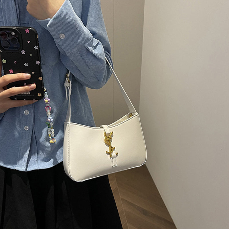 Textured solid color underarm bag