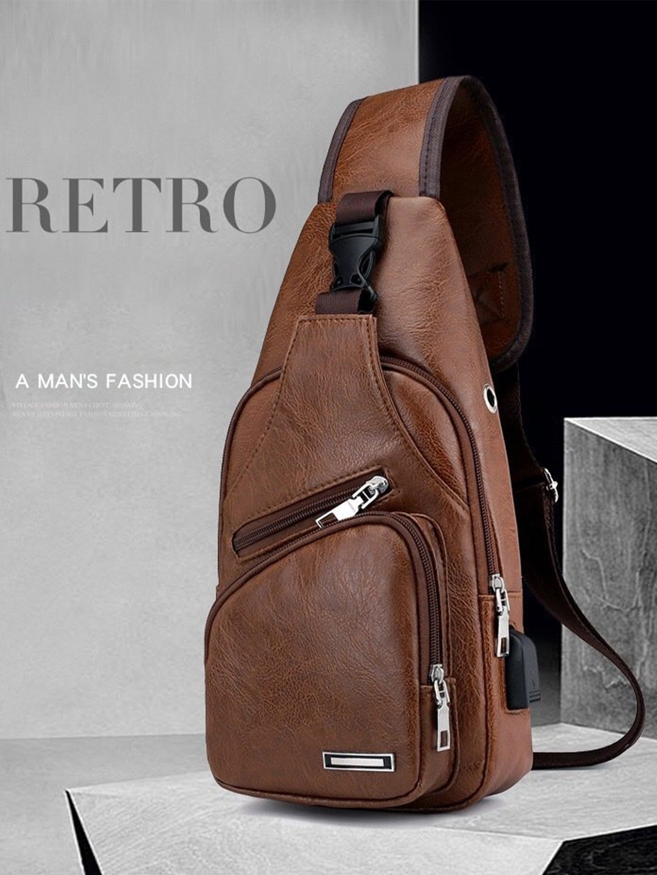 USB Charging Multifunctional Leisure Chest Bag
