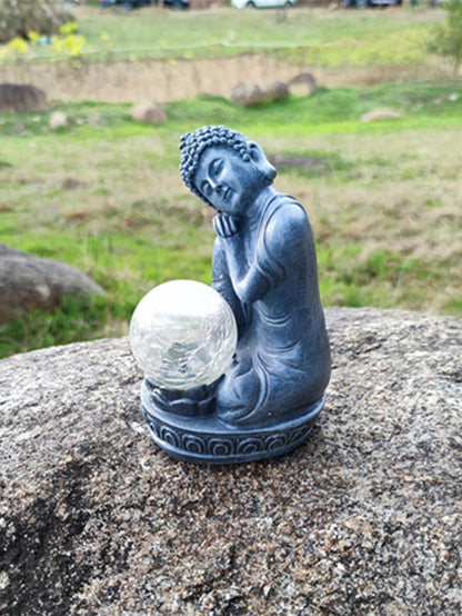 Resin Buddha Statue Solar Lamp