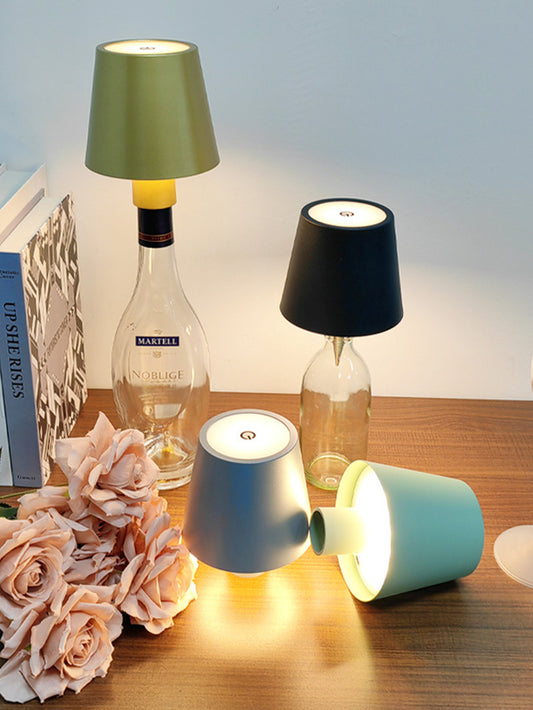 USB rechargeable wine bottle table lamp