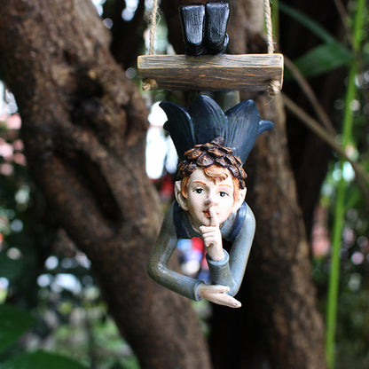Resin swing fairy tree hanging
