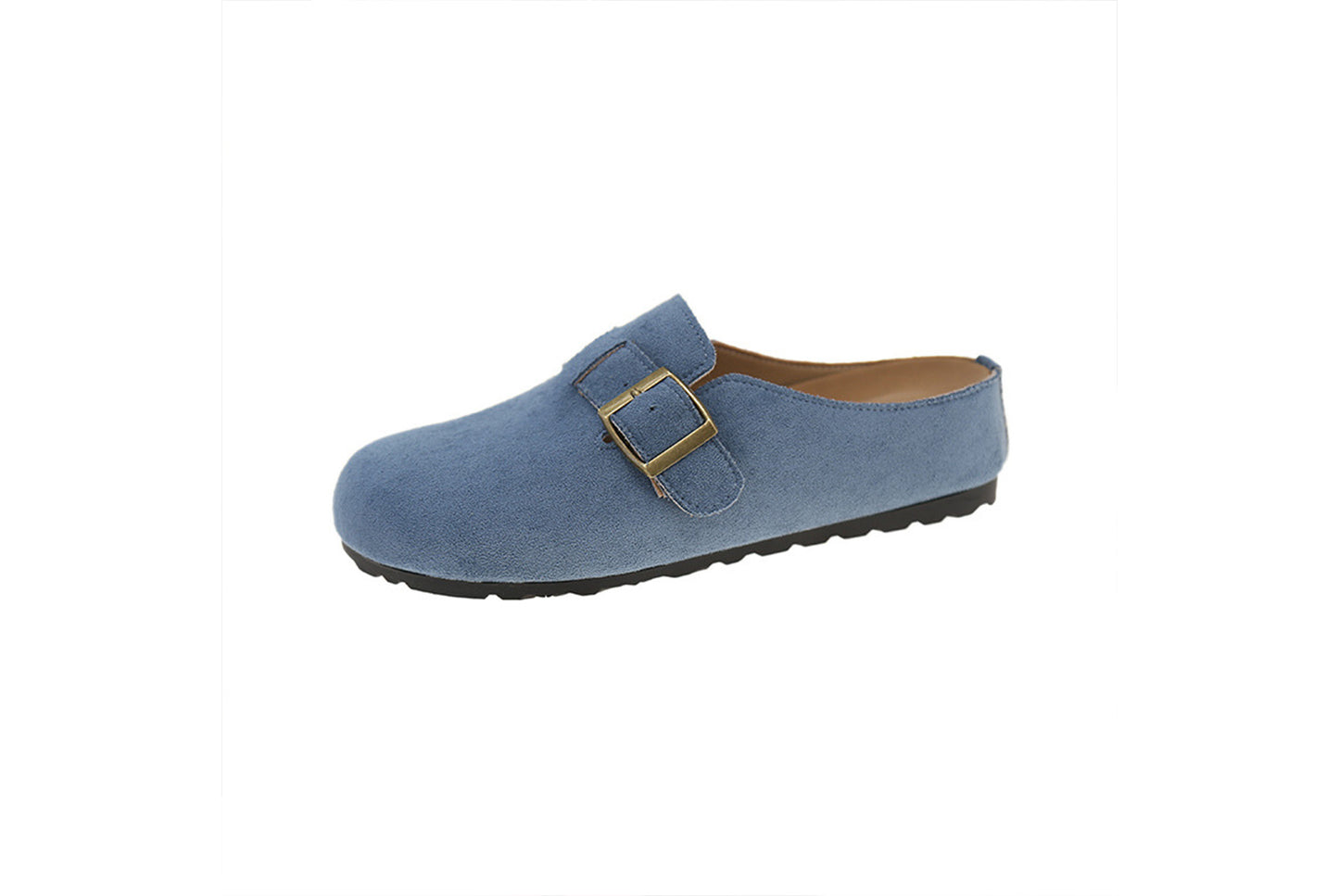 Matte Round-Toe Thick-Sole Birkenstock Slides