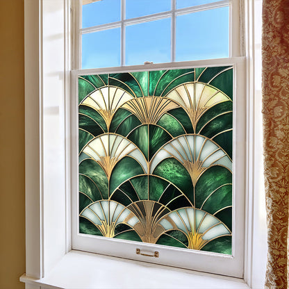 Colorful flower static glass sticker