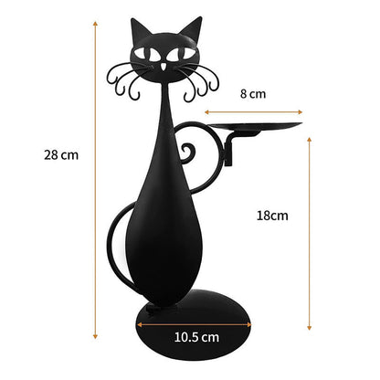 Vintage Black Cat Candlestick Ornament