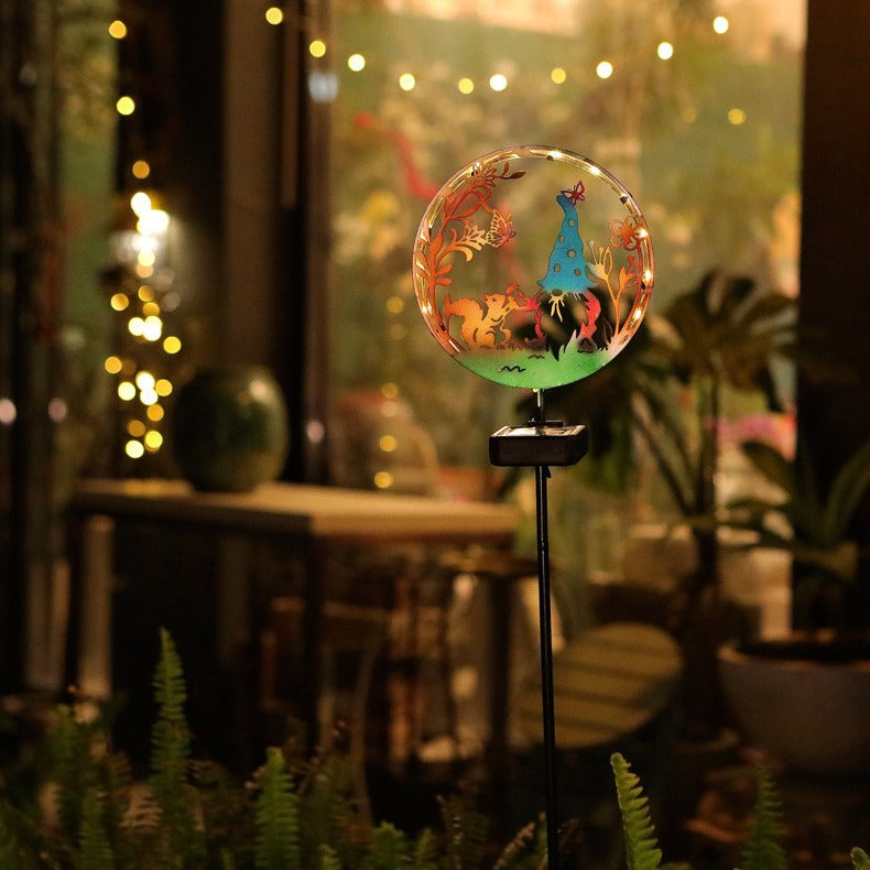 LED Iron Art Solar Garden Animal Silhouette Ground Light
