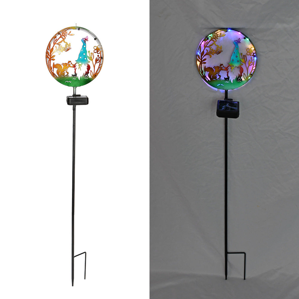 LED Iron Art Solar Garden Animal Silhouette Ground Light