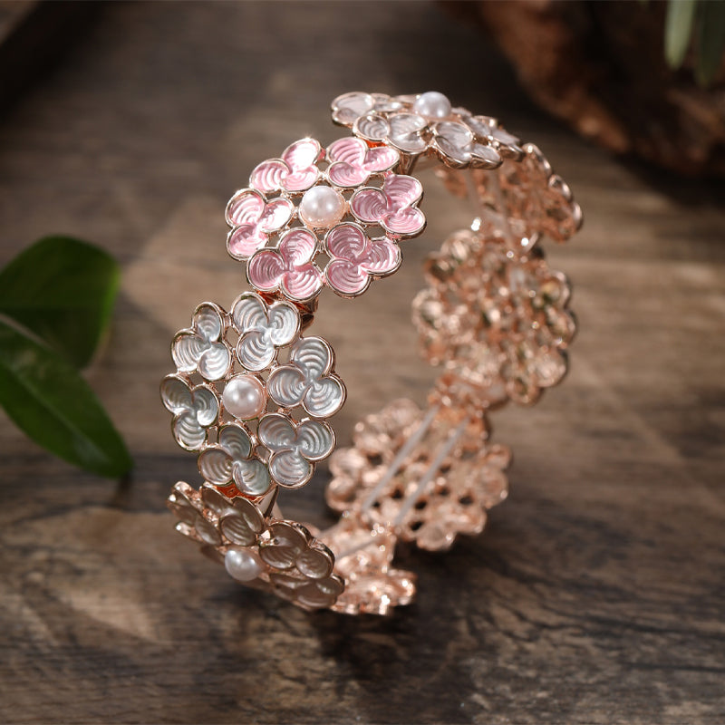 Colorful Clover Flower Ring Bracelet Set