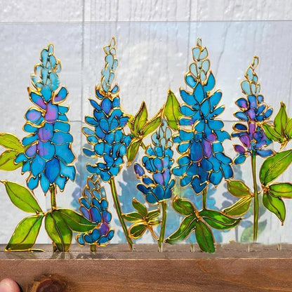 Stained glass feather fan
