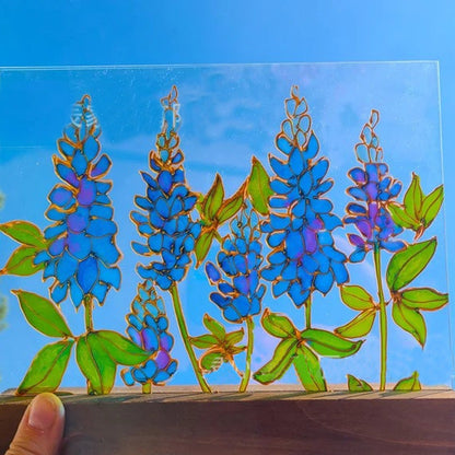 Stained glass feather fan