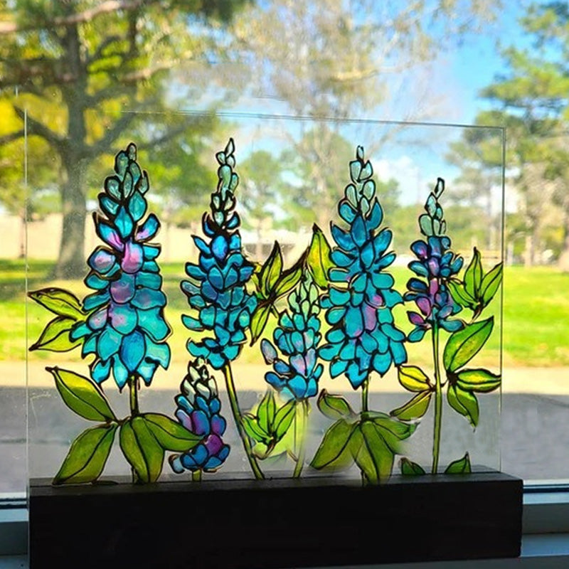 Stained glass feather fan