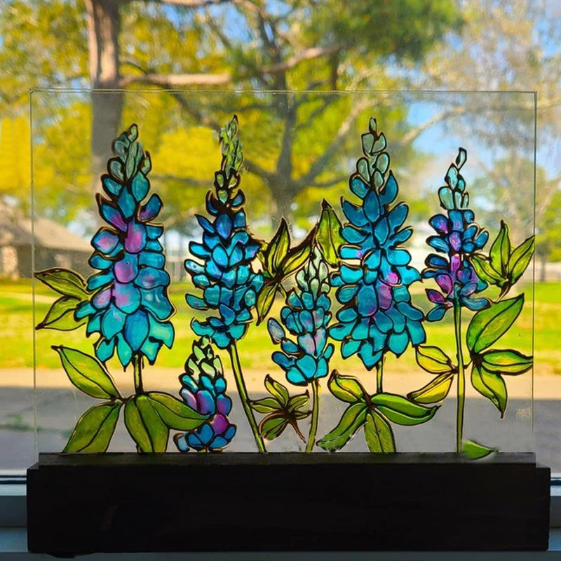 Stained glass feather fan