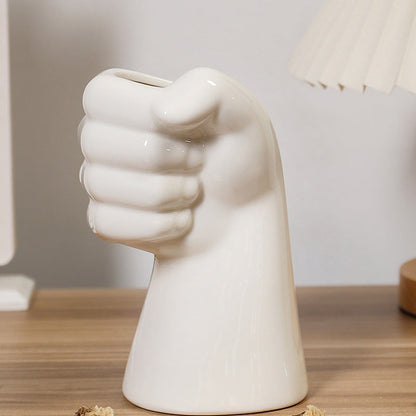 Modern simple ceramic hand shaped vase