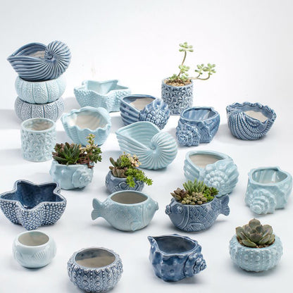 Ocean cute ceramic flower pot