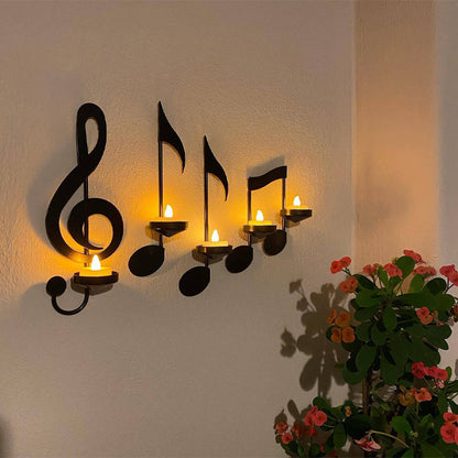 Musical Note Candlestick Wall Hanging Set