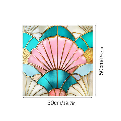 Colorful flower static glass sticker