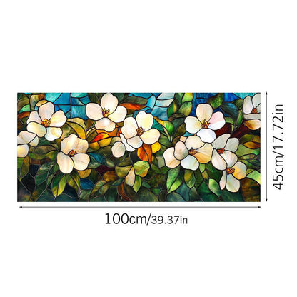 Colored flower static glass sticker