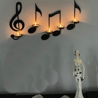 Musical Note Candlestick Wall Hanging Set