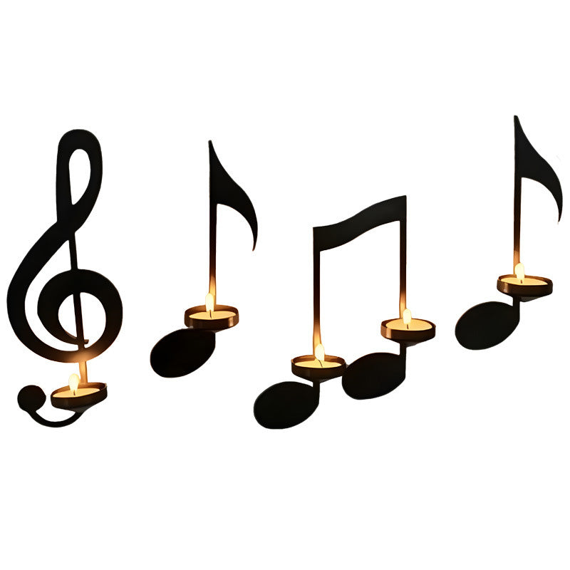 Musical Note Candlestick Wall Hanging Set