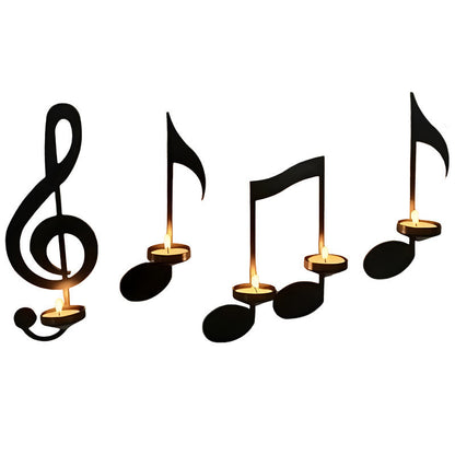 Musical Note Candlestick Wall Hanging Set