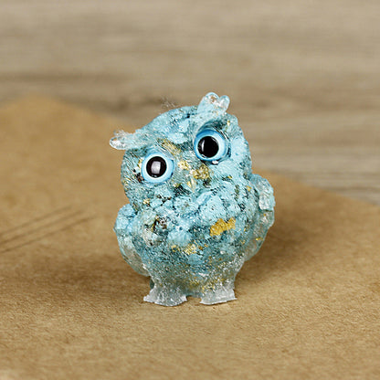 Natural crystal owl ornaments