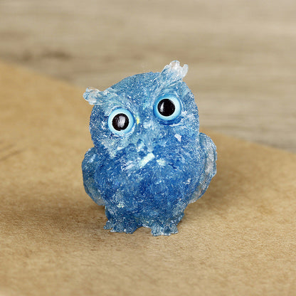 Natural crystal owl ornaments