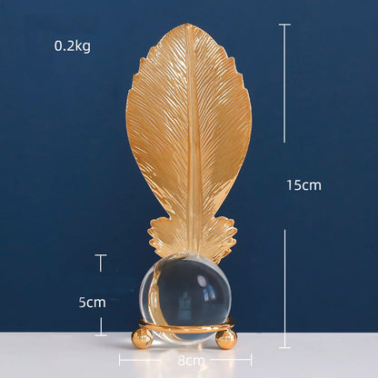 Wrought iron golden leaf crystal ball ornaments