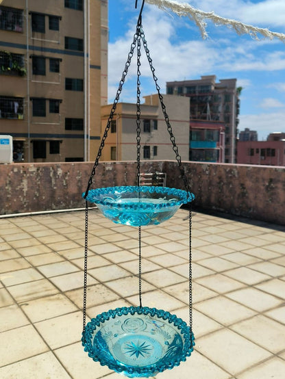 Double-layer Outdoor Hanging Bird Feeder Bird Bath