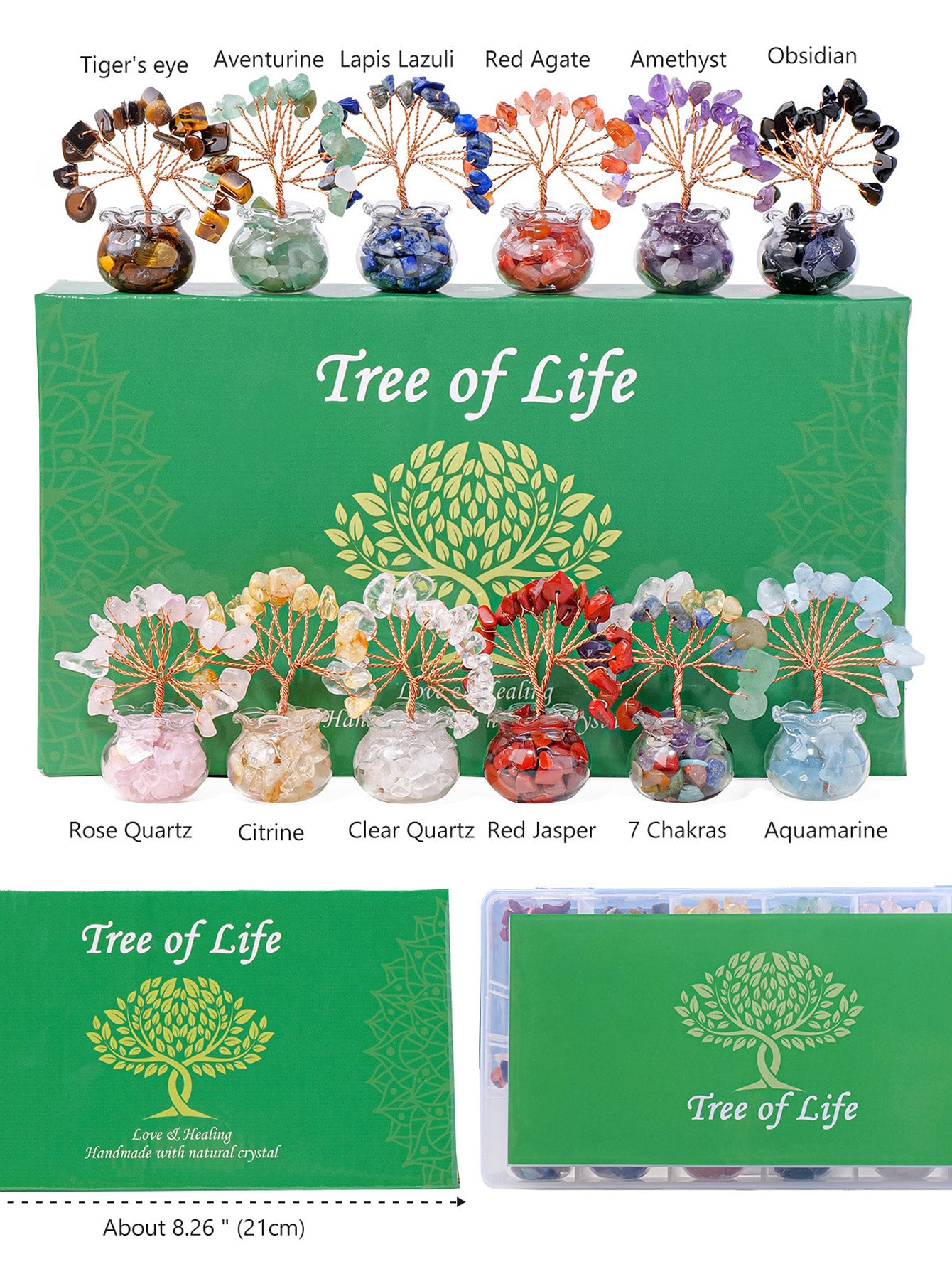 Natural crystal gravel fortune tree ornaments