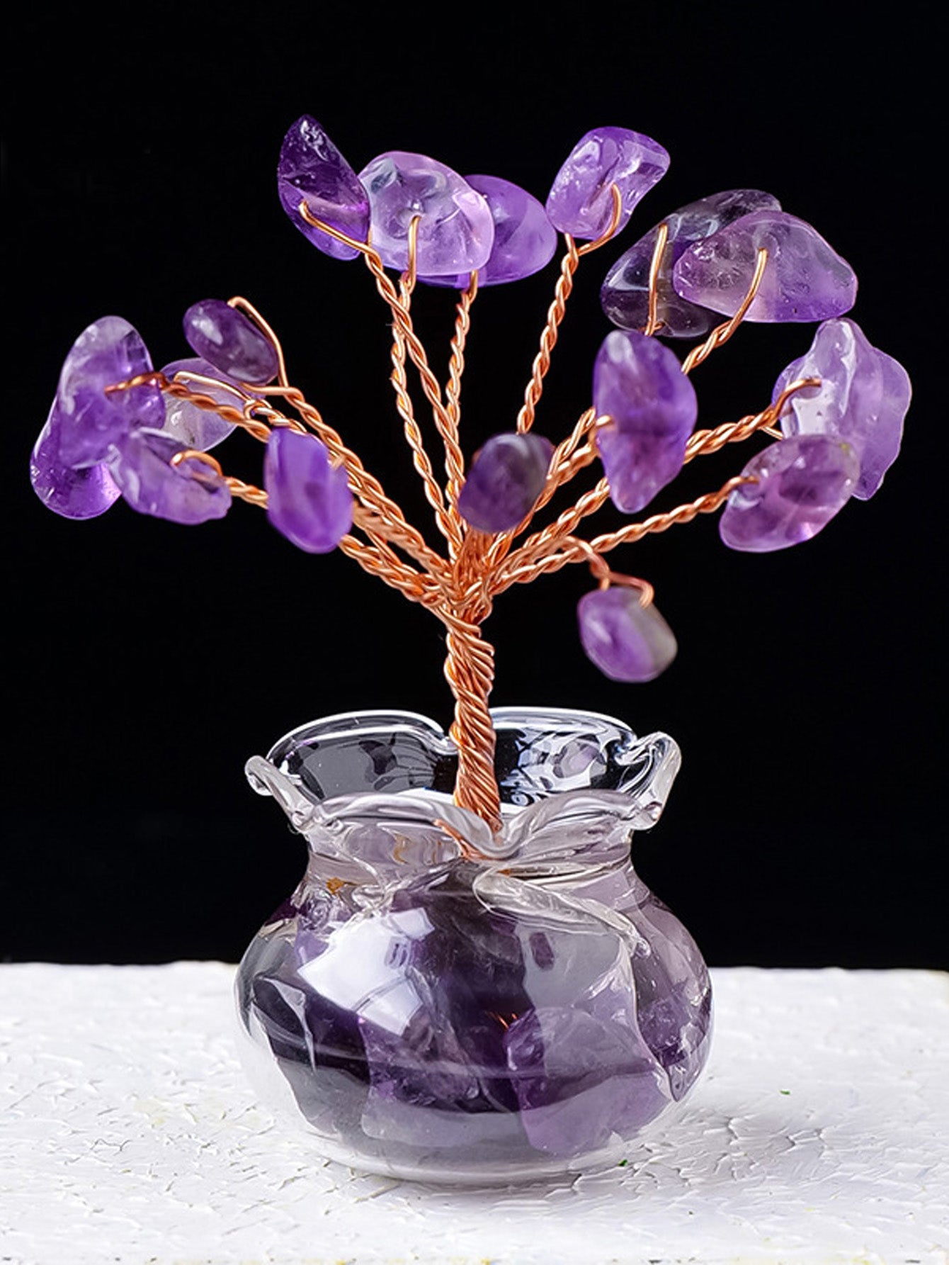 Natural crystal gravel fortune tree ornaments
